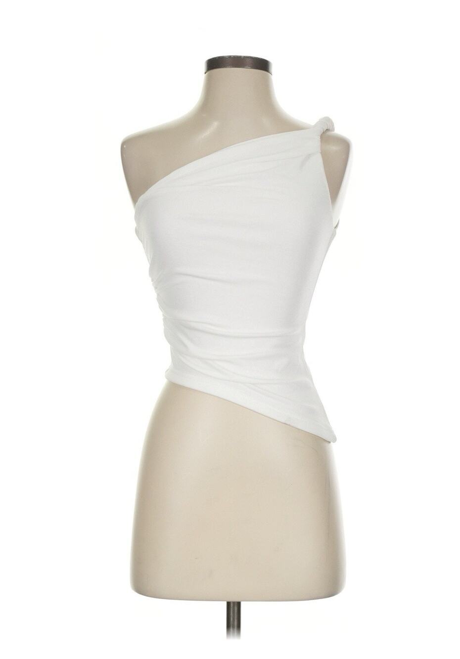 Runway The Label White One Shoulder Draped Top XS